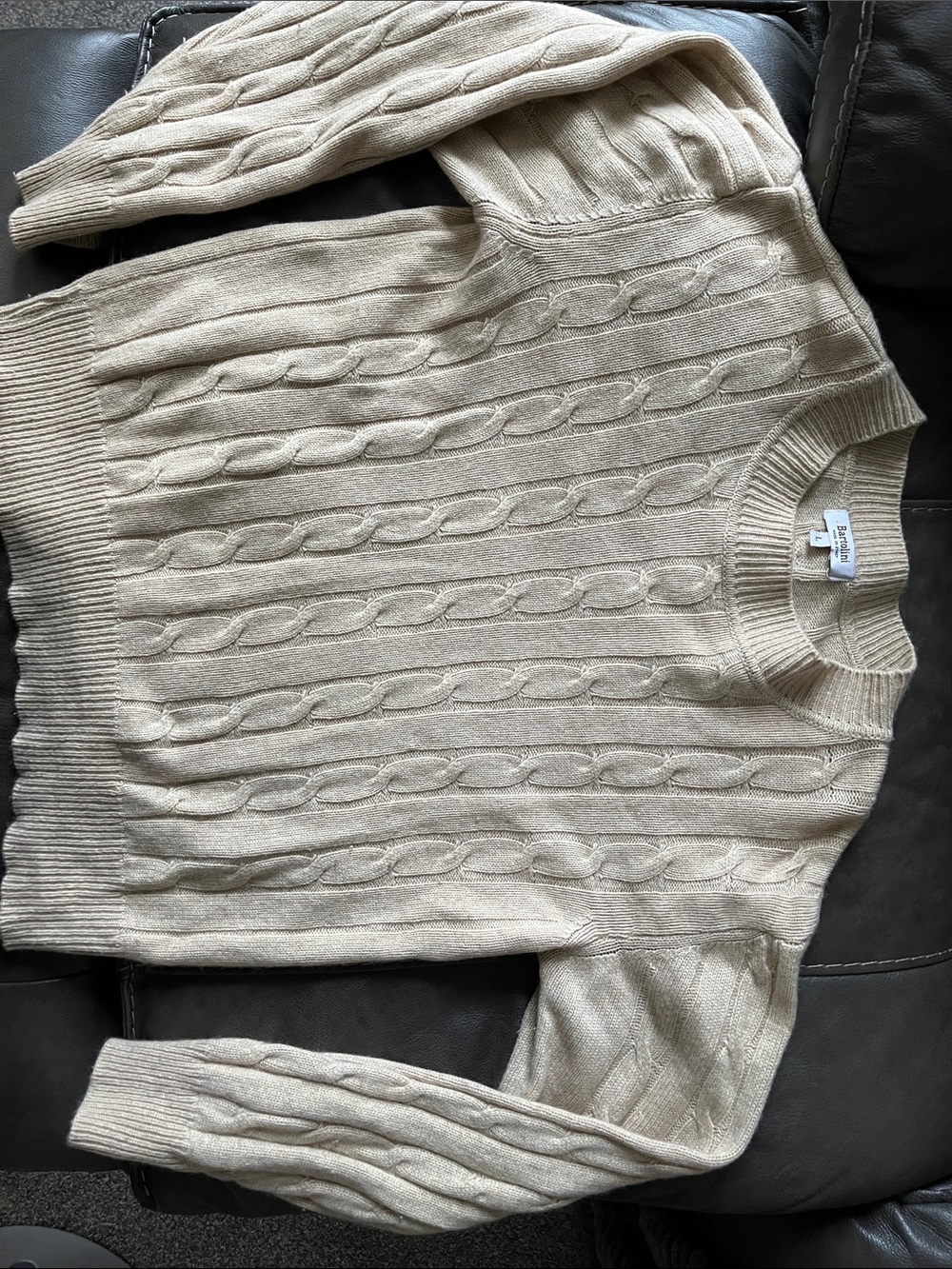 Cable-Knit Crewneck Sweater in Cream by J.Crew